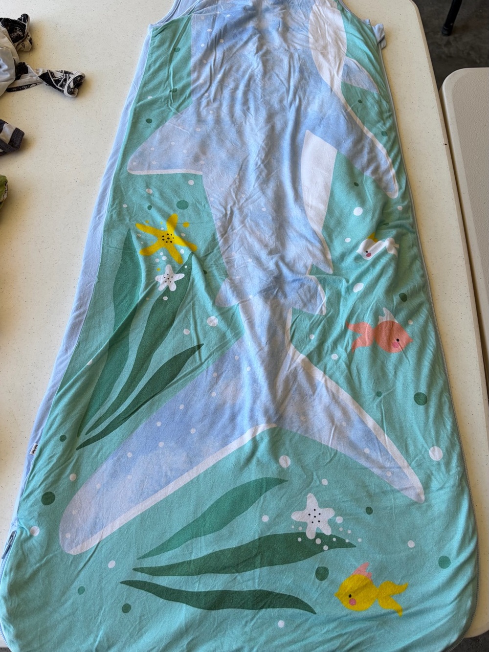 Kids Shark Print Sleeveless Pajama Sack - Aqua